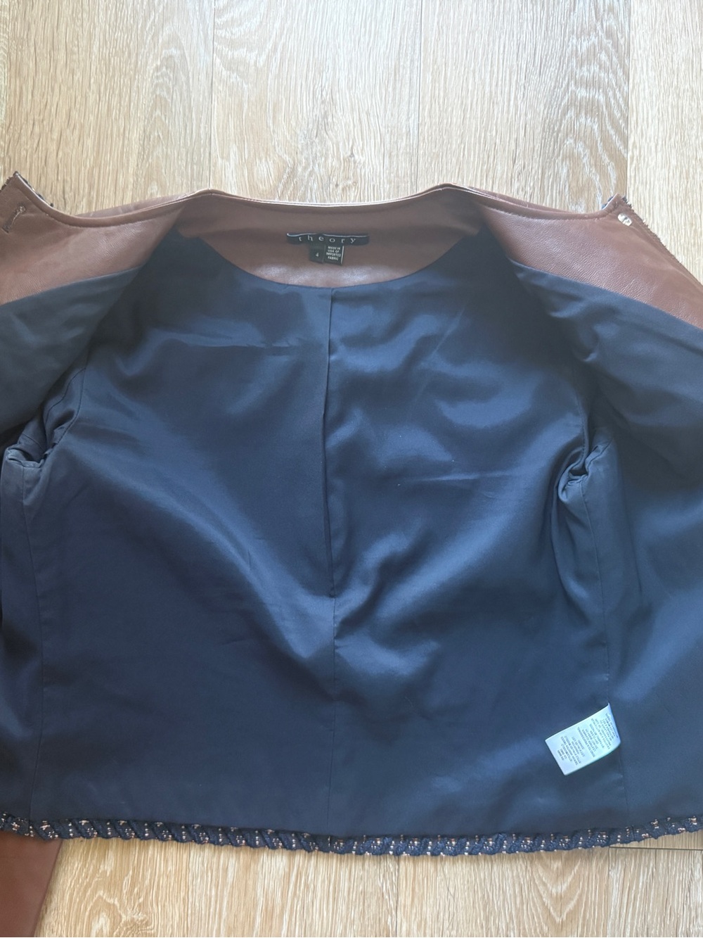 Theory leather / cotton jacket, size 4 - Picture 8 of 8